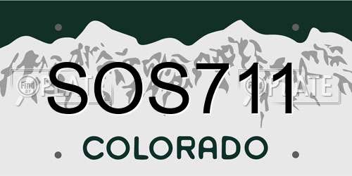 SOS711 Colorado License Plate