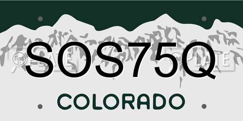 SOS75Q Colorado License Plate