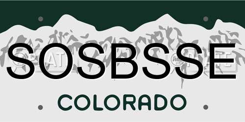 SOSBSSE Colorado License Plate