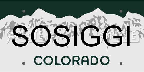 SOSIGGI Colorado License Plate