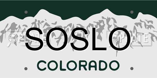 SOSLO Colorado License Plate