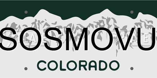 SOSMOVU Colorado License Plate