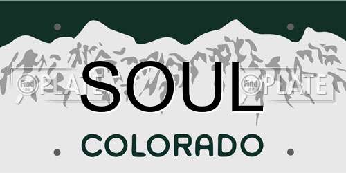 SOUL Colorado License Plate
