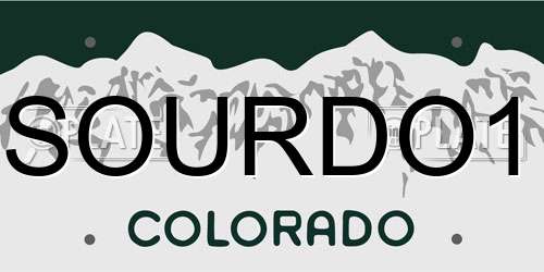 SOURDO1 Colorado License Plate