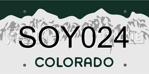 SOY024 Colorado License Plate