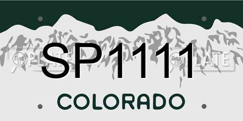 SP1111 Colorado License Plate