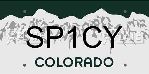 SP1CY Colorado License Plate