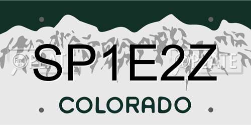 SP1E2Z Colorado License Plate