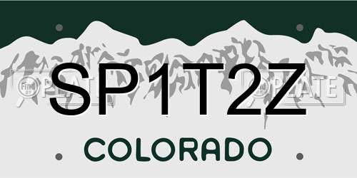 SP1T2Z Colorado License Plate