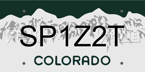 SP1Z2T Colorado License Plate