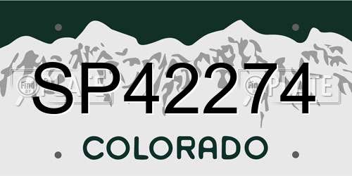 SP42274 Colorado License Plate