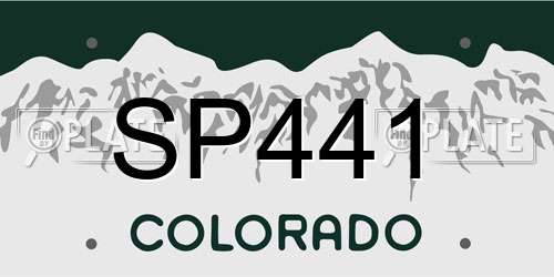 SP441 Colorado License Plate