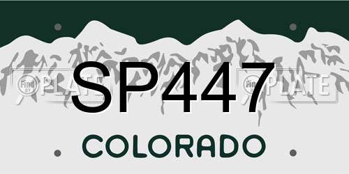 SP447 Colorado License Plate