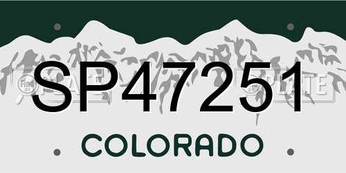 SP47251 Colorado License Plate