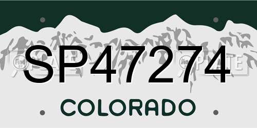 SP47274 Colorado License Plate