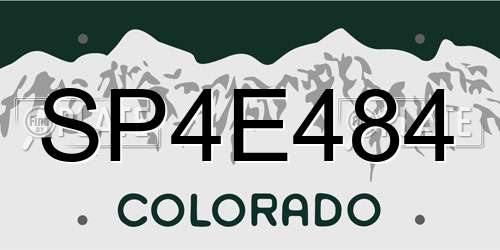 SP4E484 Colorado License Plate
