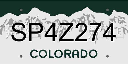 SP4Z274 Colorado License Plate