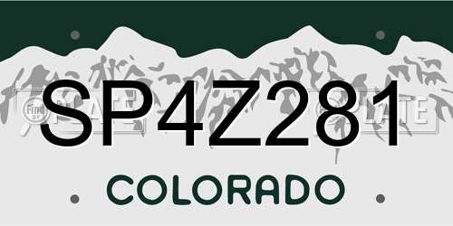 SP4Z281 Colorado License Plate