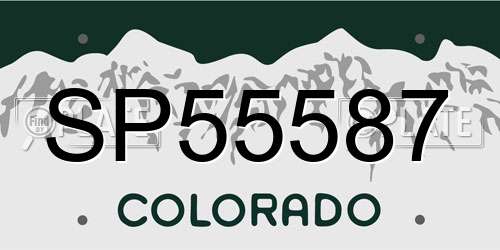 SP55587 Colorado License Plate