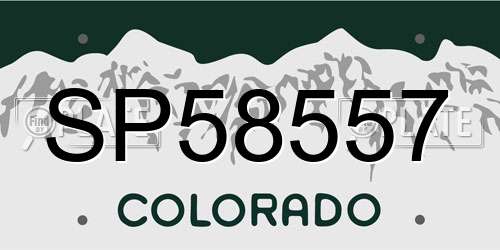 SP58557 Colorado License Plate