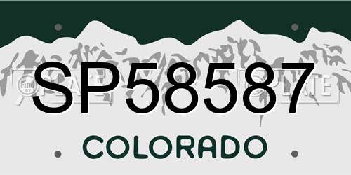 SP58587 Colorado License Plate