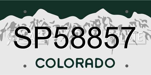 SP58857 Colorado License Plate