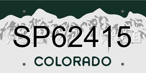 SP62415 Colorado License Plate