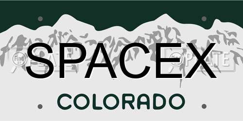SPACEX Colorado License Plate