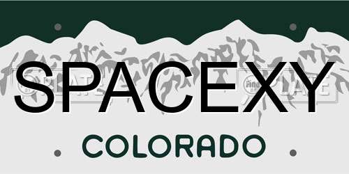 SPACEXY Colorado License Plate