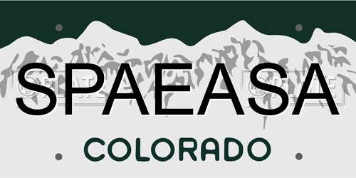 SPAEASA Colorado License Plate