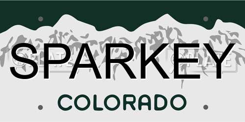 SPARKEY Colorado License Plate