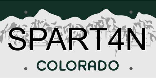SPART4N Colorado License Plate