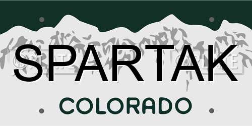 SPARTAK Colorado License Plate
