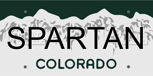 SPARTAN Colorado License Plate
