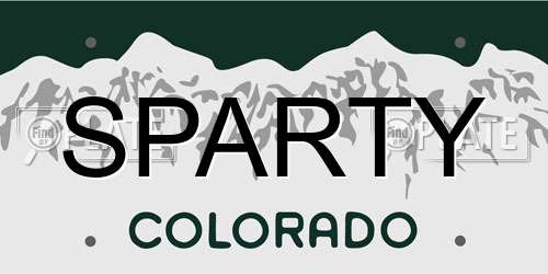 SPARTY Colorado License Plate