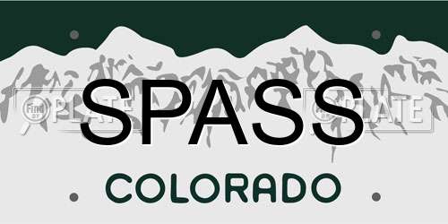 SPASS Colorado License Plate