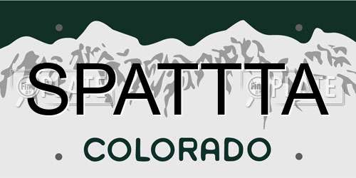 SPATTTA Colorado License Plate