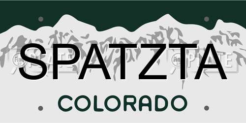 SPATZTA Colorado License Plate