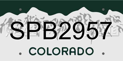 SPB2957 Colorado License Plate