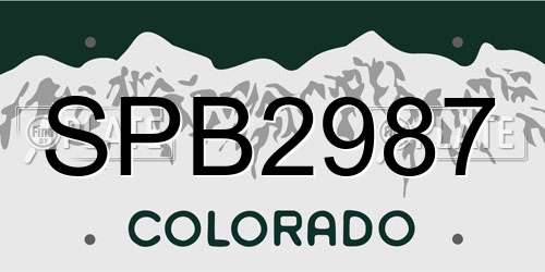 SPB2987 Colorado License Plate