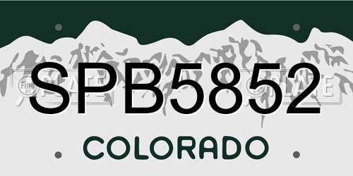 SPB5852 Colorado License Plate