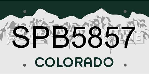 SPB5857 Colorado License Plate