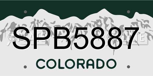 SPB5887 Colorado License Plate