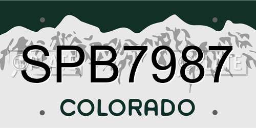 SPB7987 Colorado License Plate
