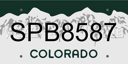 SPB8587 Colorado License Plate