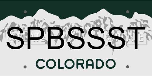 SPBSSST Colorado License Plate