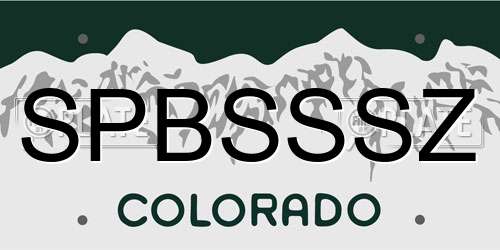 SPBSSSZ Colorado License Plate