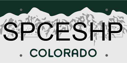 SPCESHP Colorado License Plate