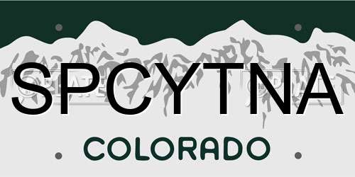SPCYTNA Colorado License Plate
