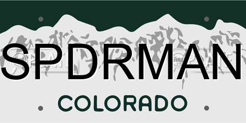 SPDRMAN Colorado License Plate